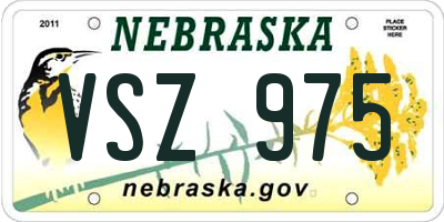 NE license plate VSZ975