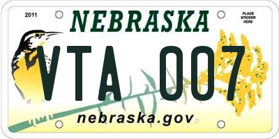 NE license plate VTA007