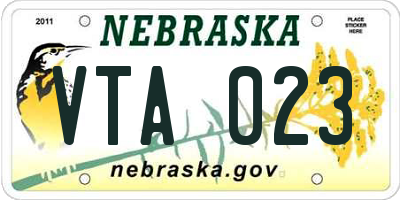 NE license plate VTA023
