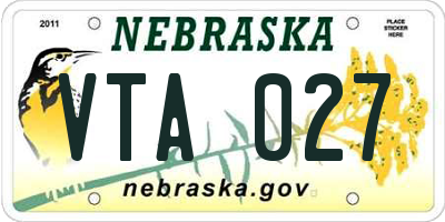 NE license plate VTA027
