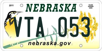 NE license plate VTA053