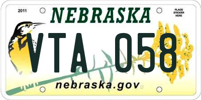 NE license plate VTA058