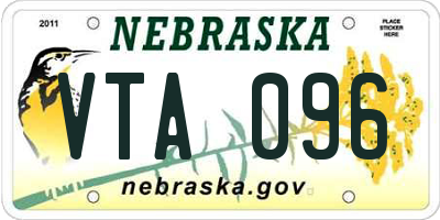 NE license plate VTA096