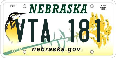 NE license plate VTA181