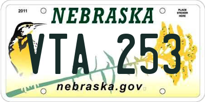 NE license plate VTA253