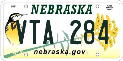 NE license plate VTA284