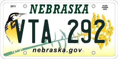 NE license plate VTA292