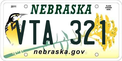 NE license plate VTA321