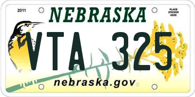 NE license plate VTA325