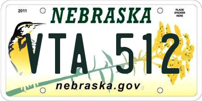 NE license plate VTA512