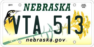 NE license plate VTA513