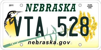 NE license plate VTA528