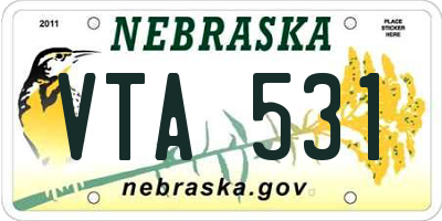 NE license plate VTA531