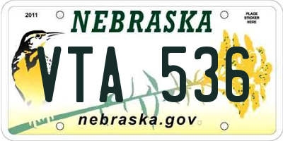 NE license plate VTA536