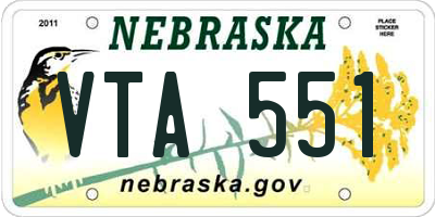 NE license plate VTA551