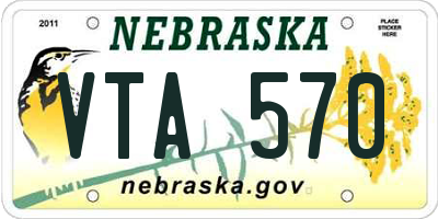 NE license plate VTA570