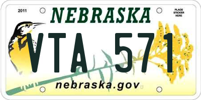 NE license plate VTA571