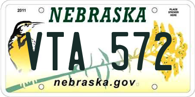 NE license plate VTA572