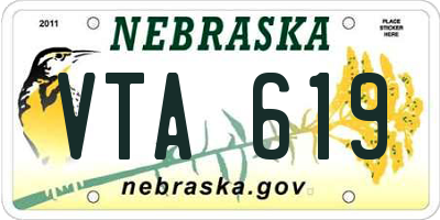 NE license plate VTA619