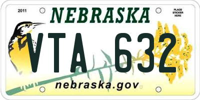 NE license plate VTA632