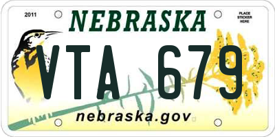 NE license plate VTA679