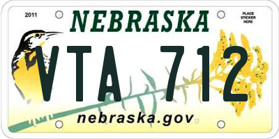 NE license plate VTA712