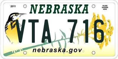 NE license plate VTA716