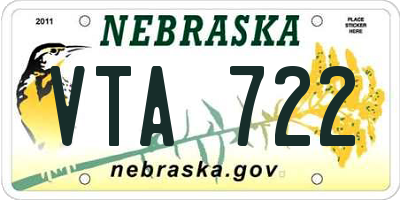 NE license plate VTA722