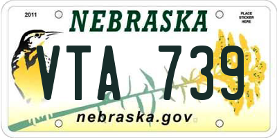 NE license plate VTA739