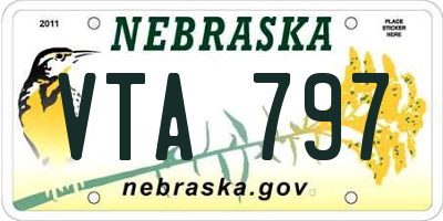 NE license plate VTA797