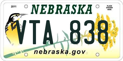 NE license plate VTA838