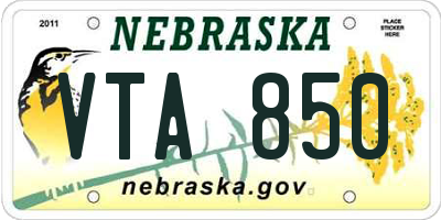 NE license plate VTA850