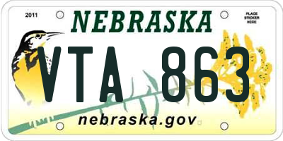 NE license plate VTA863