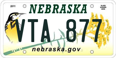 NE license plate VTA877