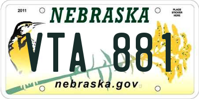 NE license plate VTA881