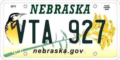 NE license plate VTA927