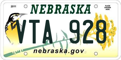 NE license plate VTA928