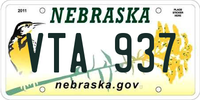 NE license plate VTA937