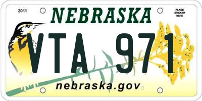 NE license plate VTA971