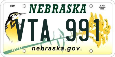 NE license plate VTA991