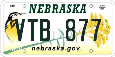 NE license plate VTB877