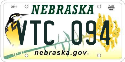 NE license plate VTC094