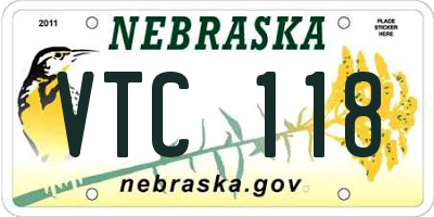 NE license plate VTC118