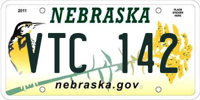NE license plate VTC142