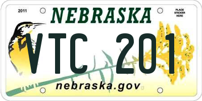 NE license plate VTC201