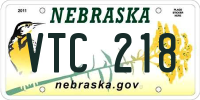 NE license plate VTC218