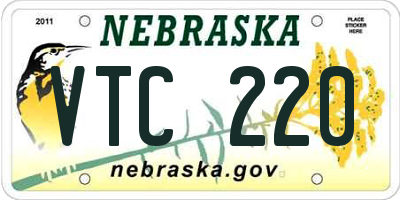NE license plate VTC220