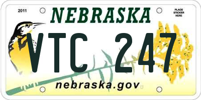 NE license plate VTC247