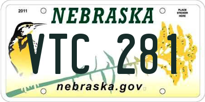 NE license plate VTC281
