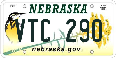 NE license plate VTC290